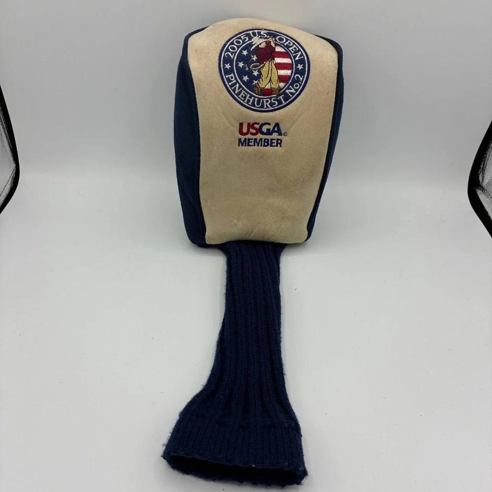 US Open 2005 Pinehurst No.2 USGA Member Driver Headcover Tan Blue Padded
